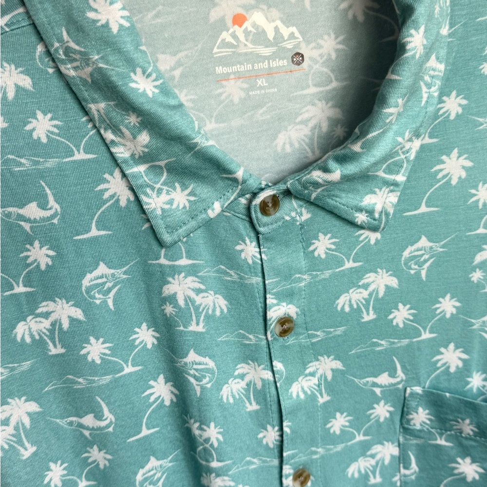 NWT Mountain And Isles Men’s Button Up Knit Shirt - Cruise Island Vibes - XL